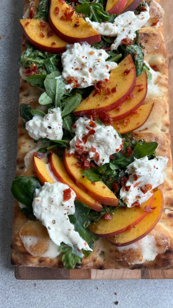 Trader Joe’s Peach &amp; Burrata Flatbread by jzeats - FoodSocial