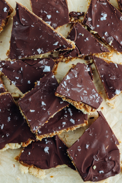 No-Bake Samoa Cookie Bark (gluten-free/high protein)