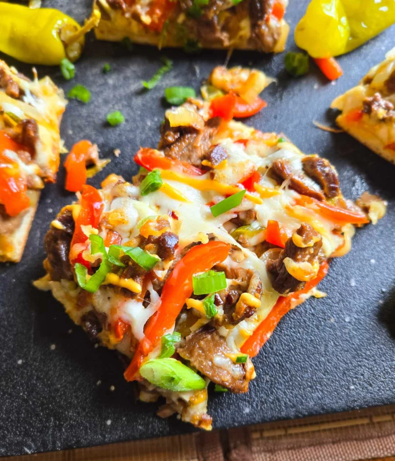 Philly Cheesesteak Flatbread by the_happy_veg - FoodSocial