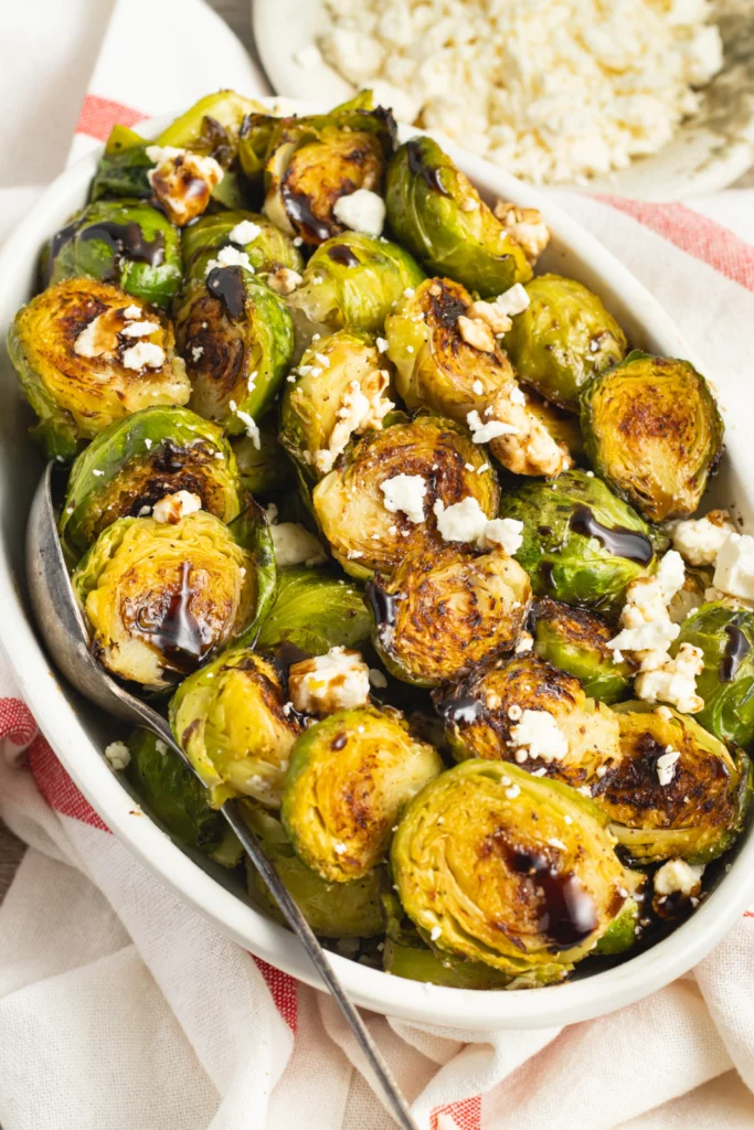 Roasted Brussels Sprouts with Feta by Priscilla Lawrence - FoodSocial