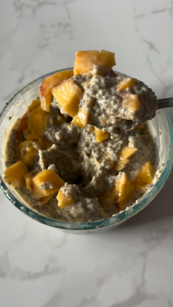 Peach Kefir Chia Pudding by naturallynourishedwitholivia - FoodSocial