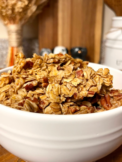 Maple Pecan Cluster Granola (Gluten Free & Refined Sugar Free)