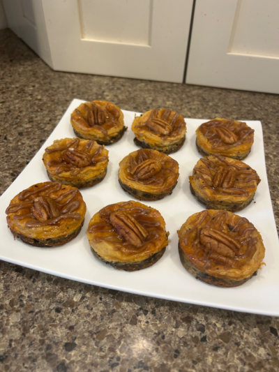 turtle pie protein cheesecake bites