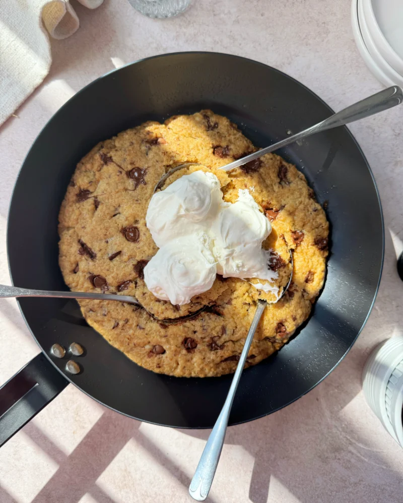 Vegan Chocolate Chip Skillet Cookie by Riri's Recipes - FoodSocial
