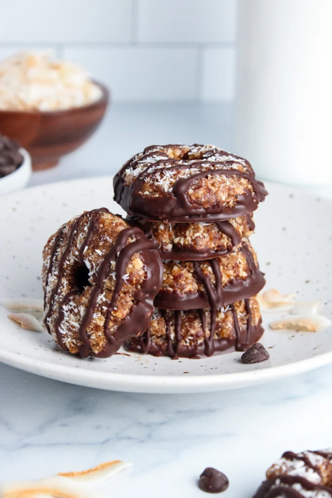 Healthy No-Bake Samoa Cookies by Chloe's Creative Kitchen - FoodSocial