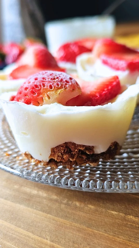 Strawberry Banana Frozen Yogurt Cups by Debbie Kotchey - FoodSocial