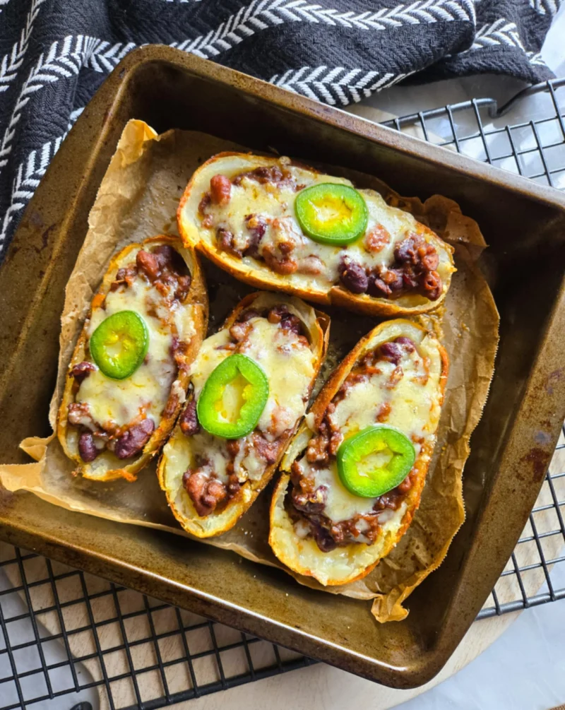 Chili Cheese Tater Skins by the_happy_veg - FoodSocial