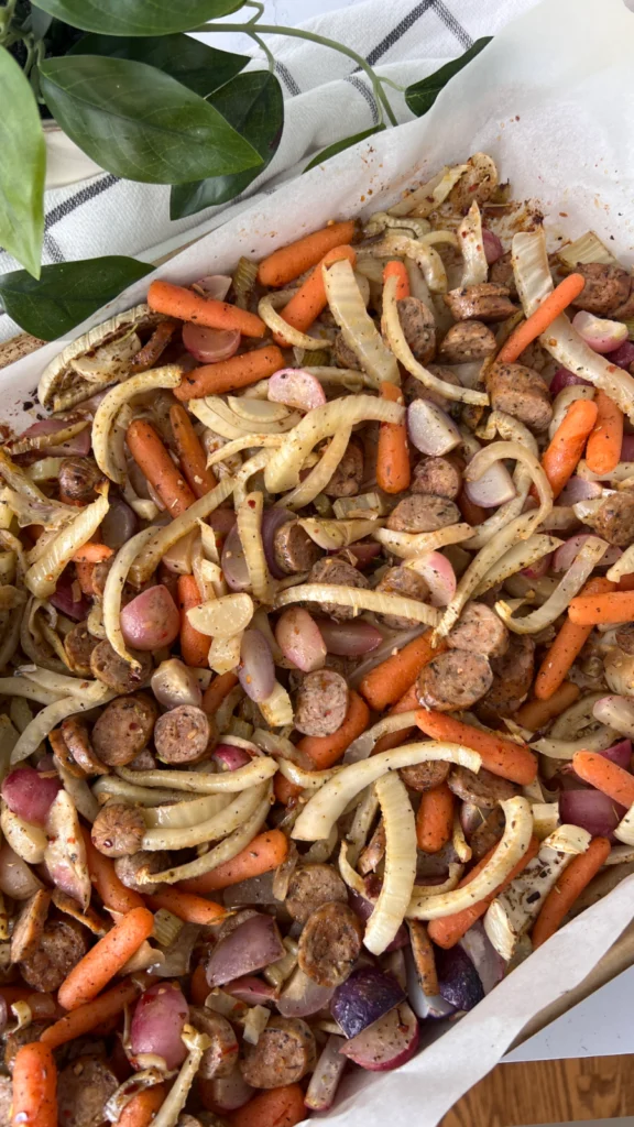 Italian Chicken Sausage Sheet Pan meal by hollysbestlife - FoodSocial