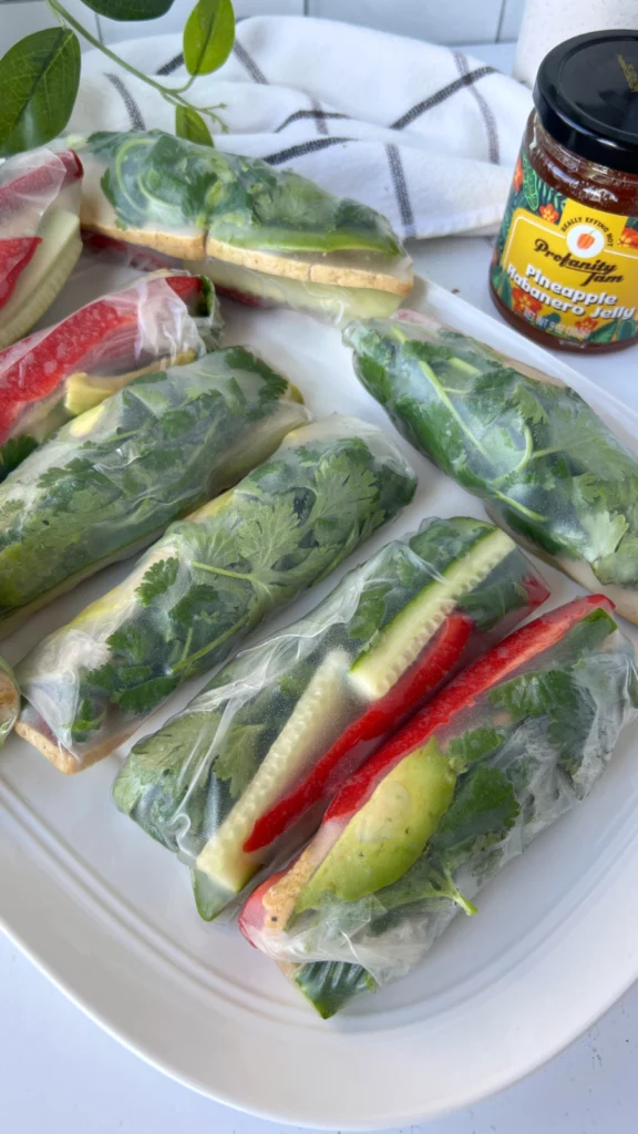 Spring Rolls with Pineapple habanero dipping sauce by hollysbestlife - FoodSocial