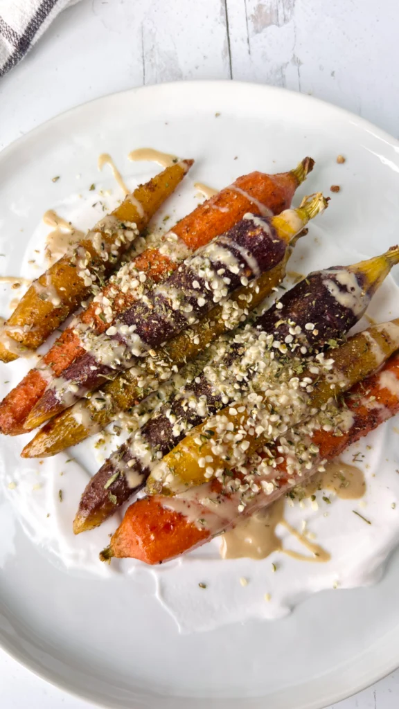 Cumin Roasted Carrots with Tahini & Yogurt Sauce by hollysbestlife - FoodSocial