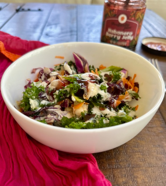 Spring Salad with Tahini Habanero Berry Dressing by Cook2Nourish - FoodSocial