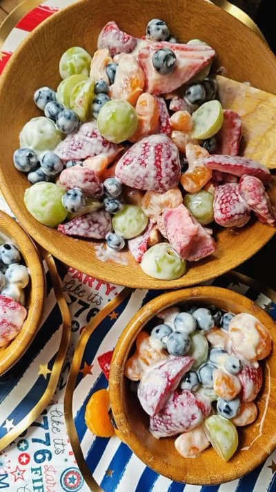 Summer Glow Fruit Salad with Vanilla Protein Cream