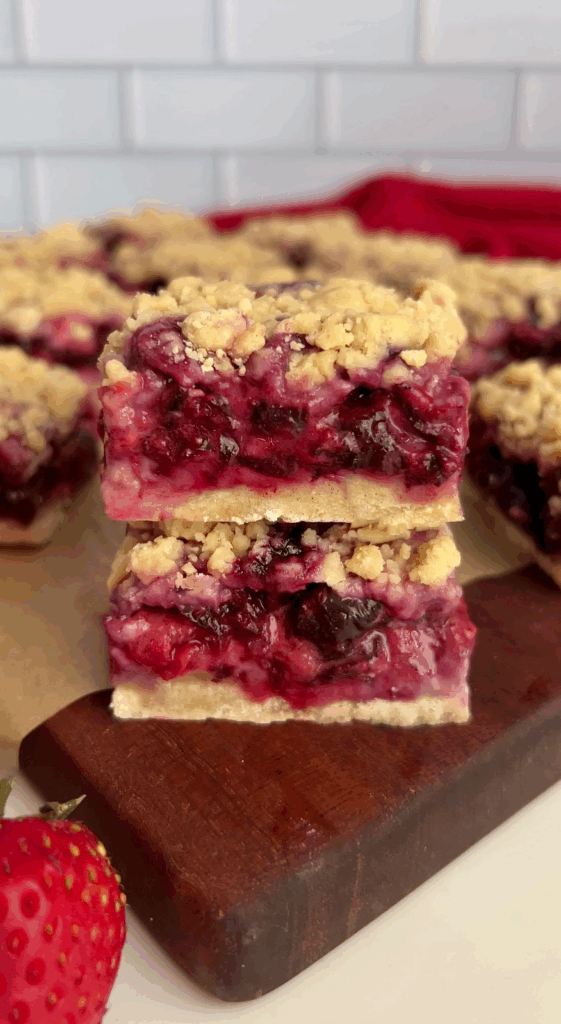 Triple Berry Crumble Bars by colleenshealthylife - FoodSocial