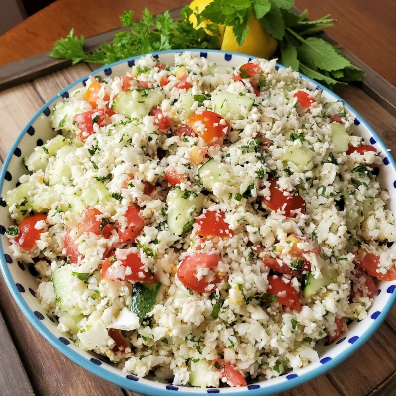 Cauliflower Tabouli Salad (Low-Carb) by Debbie Kotchey - FoodSocial