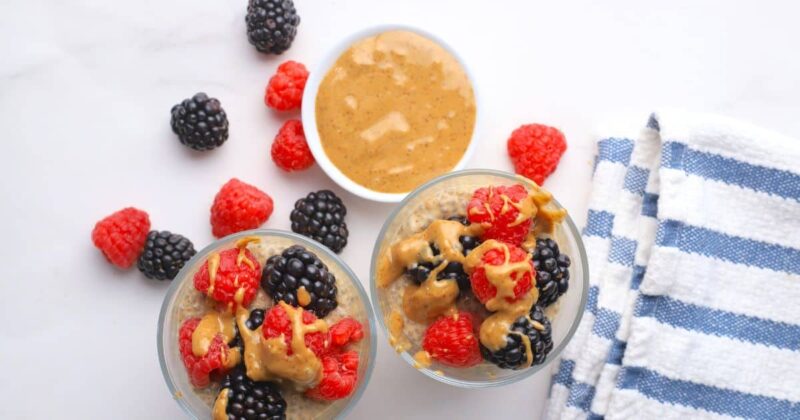Creamy Low Carb Chia Almond Butter Pudding by Oscar Chimenti - FoodSocial