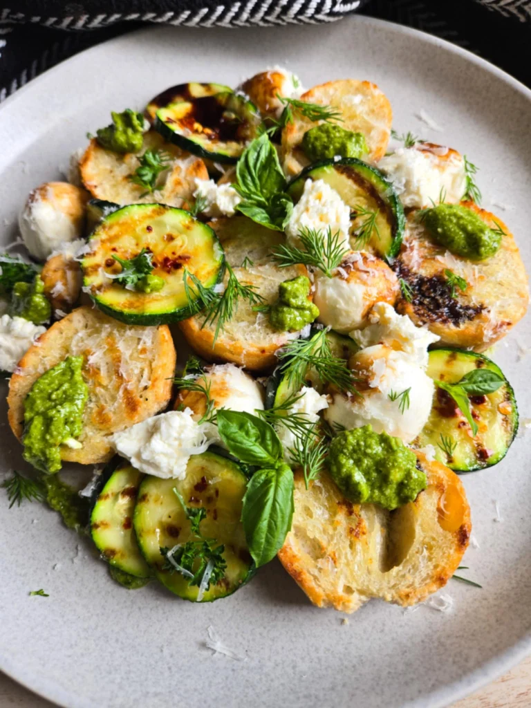 Grilled Zucchini Panzanella Plate by the_happy_veg - FoodSocial