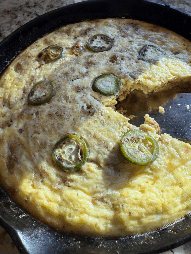 Spicy Maple Syrup Sausage Frittata by Morgan Oliveto - FoodSocial