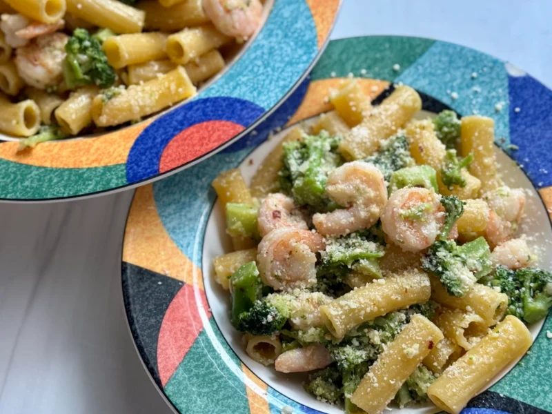 Rigatoni with Shrimp and Broccoli by glassofweinstein - FoodSocial