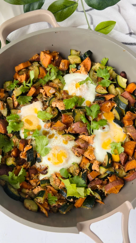 Salmon Sweet Potato Breakfast Skillet by hollysbestlife - FoodSocial