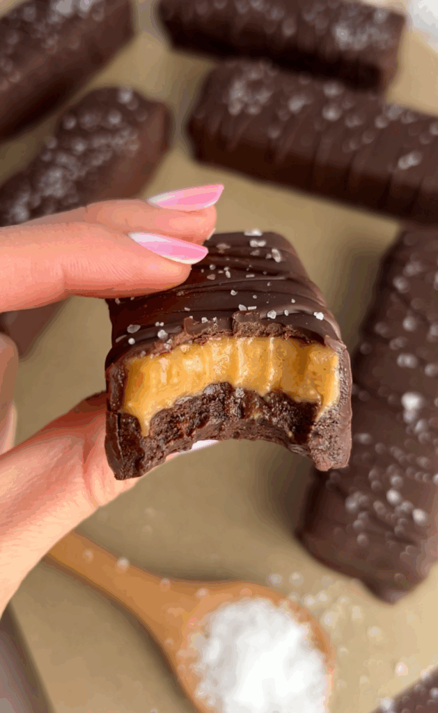 No Bake Salted Caramel Brownie Bars by colleenshealthylife - FoodSocial