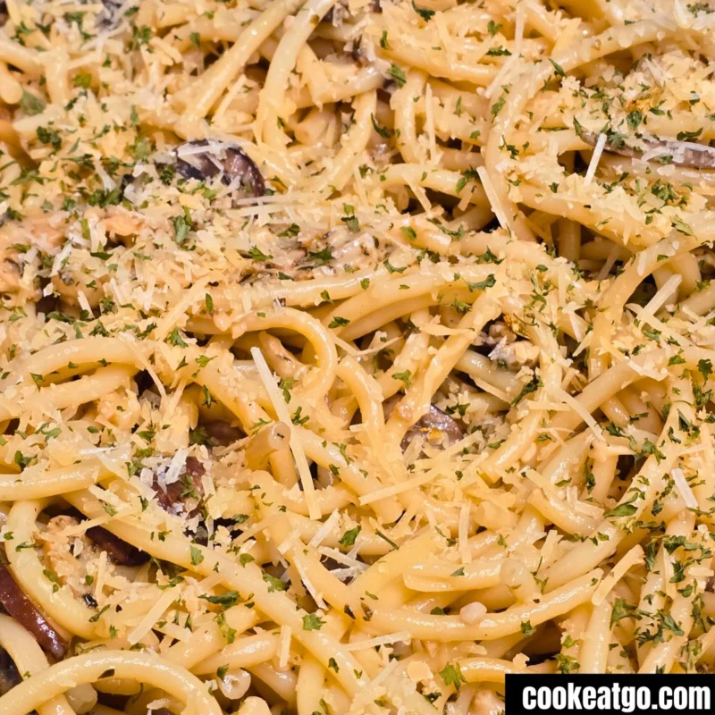 Mushroom Bucatini Pasta Recipe! by cookeatgo - FoodSocial