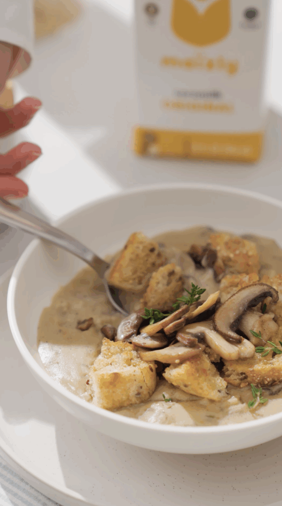 Creamy Mushroom & Maïzly Soup by Maizly - FoodSocial