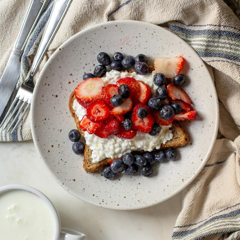 Cottage Cheese Toast with Berries and Kefir by Snezana Stefanovic