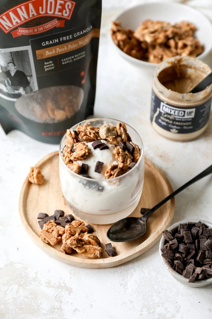 Frozen Vanilla Yogurt with Waffle Cone Granola (Ninja Creami) by Jessi's Kitchen - FoodSocial