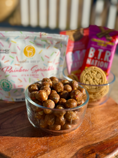 birthday cake protein cookie dough balls