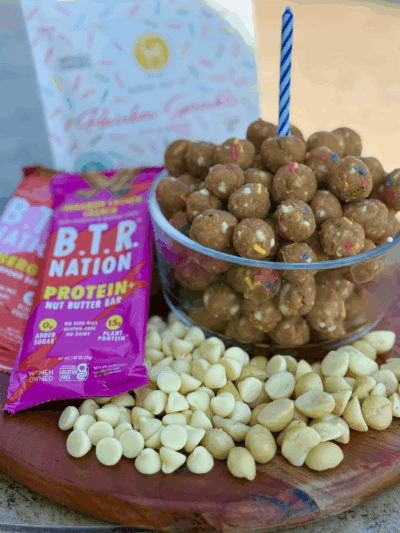 birthday cake protein cookie dough balls