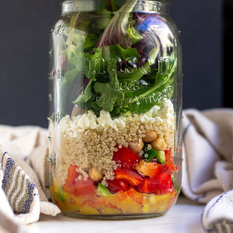 Mason Jar Salad with Chickpeas and Quinoa by Snezana Stefanovic - FoodSocial