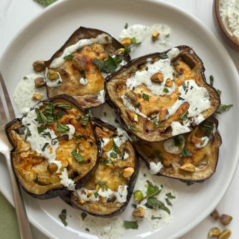 Mediterranean Eggplant (With Lemon Yogurt Sauce) by A Sweet Thyme | Gwen Wolken - FoodSocial