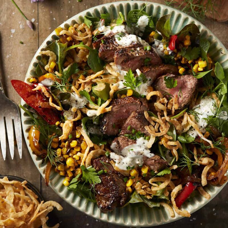 Steak Salad with Fried Onions by thevirtualcaterer - FoodSocial