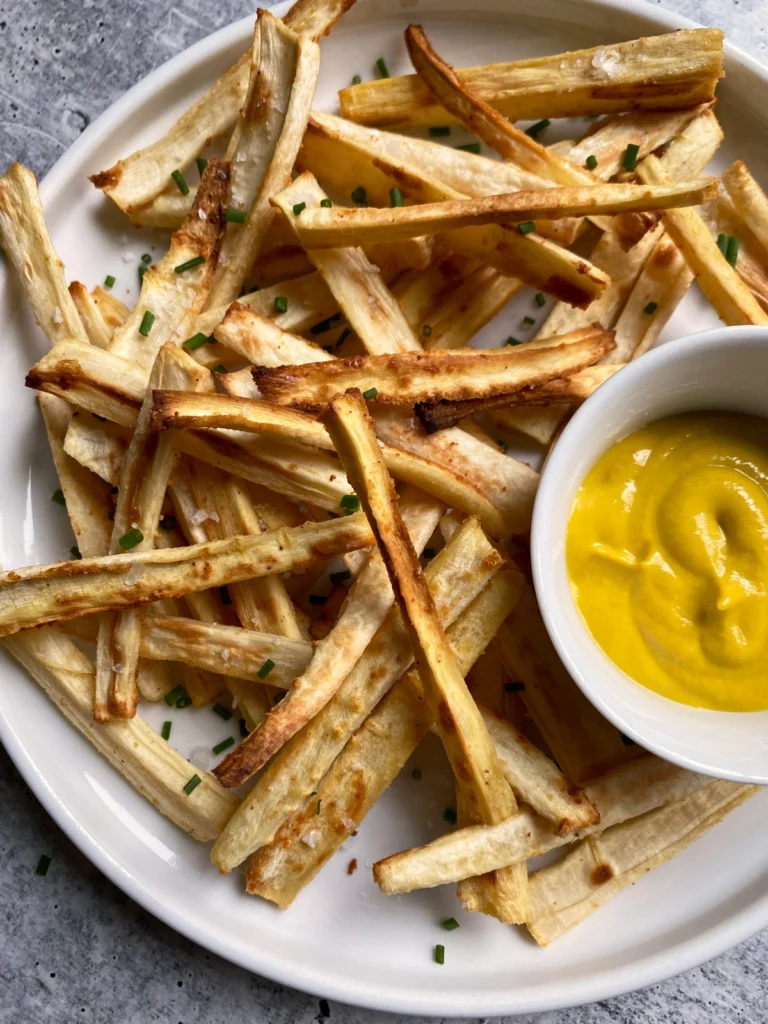 Garlic Parsnip Fries by bakeitpaleo - FoodSocial