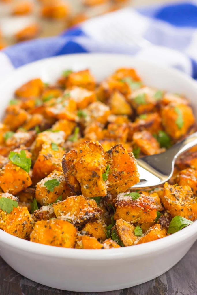 Roasted Parmesan Herb Sweet Potatoes by pumpkinnspice - FoodSocial