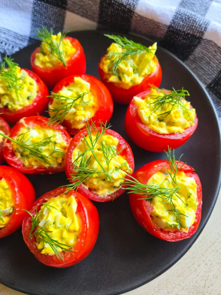 Egg Salad Stuffed Cocktail Tomatoes by the_happy_veg - FoodSocial