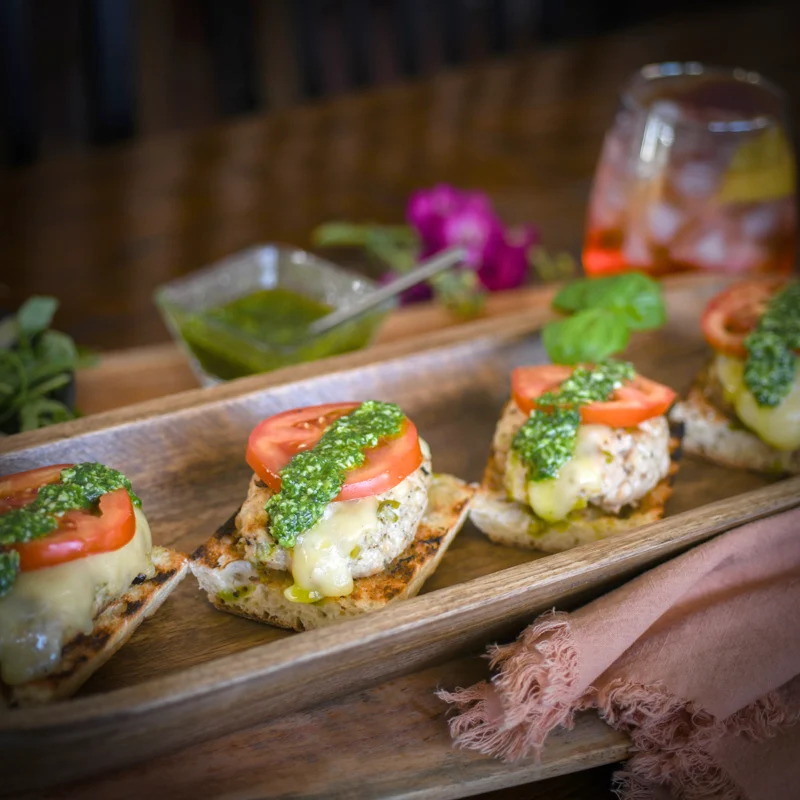 Grilled Chicken Burger with Melty Fontina and Basil Drizzle by cabincravings - FoodSocial