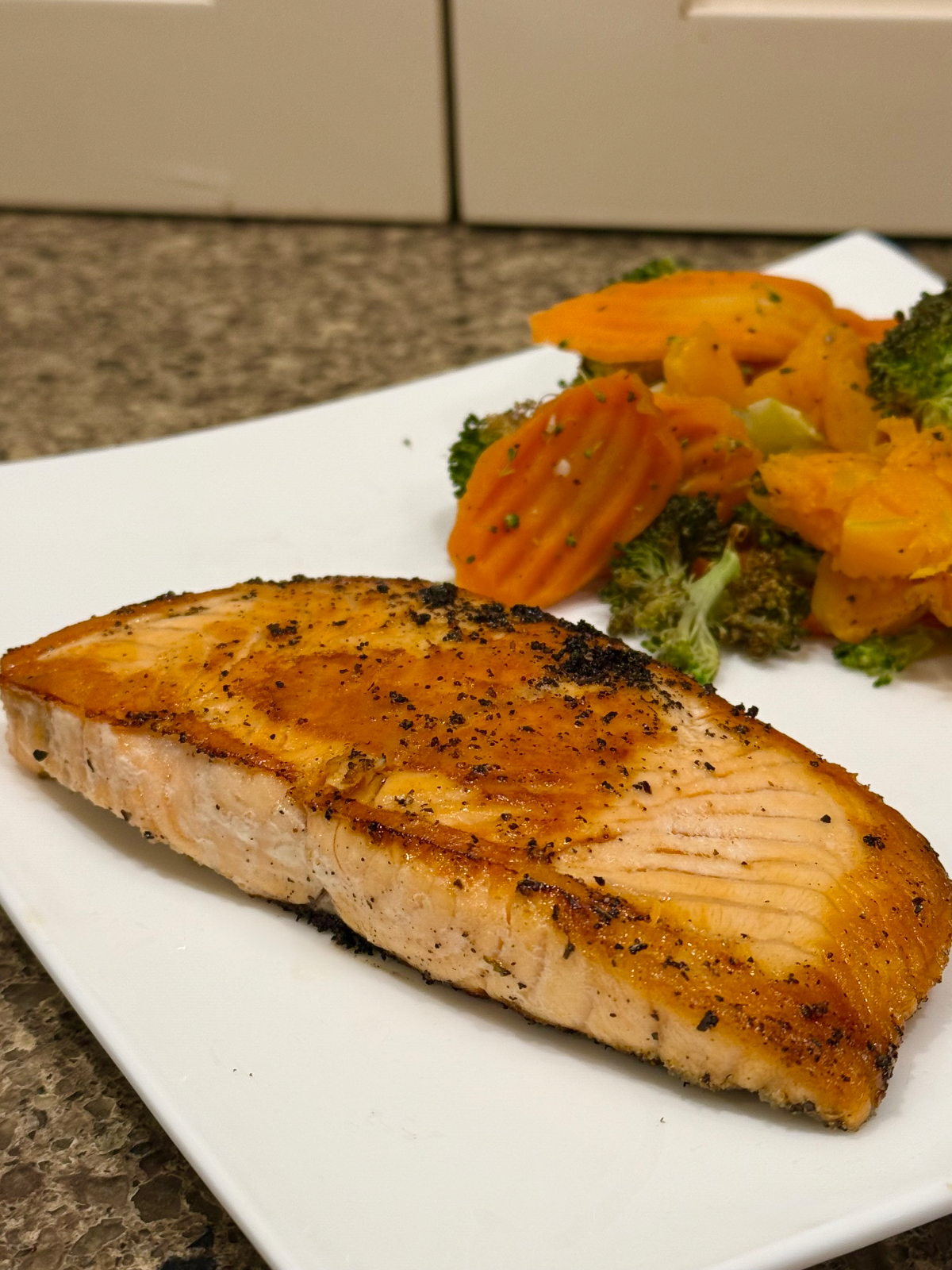 crispy seared salmon