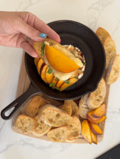 Baked peaches and Brie