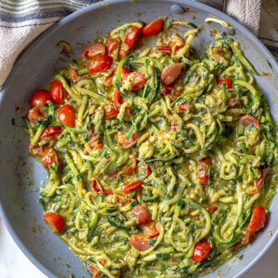 Zucchini noodles with nut-free pesto