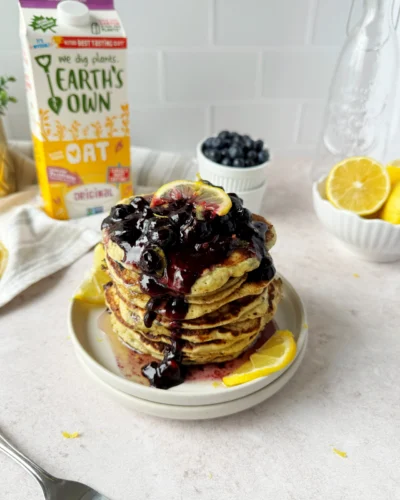 Vegan Lemon Blueberry Pancakes