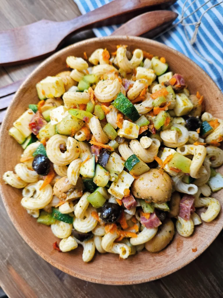Low-Carb Garden Ranch Pasta Salad with a Spicy Kick by Debbie Kotchey - FoodSocial