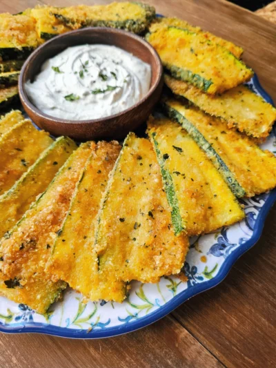 Crispy Baked Zucchini Slices- Low Carb