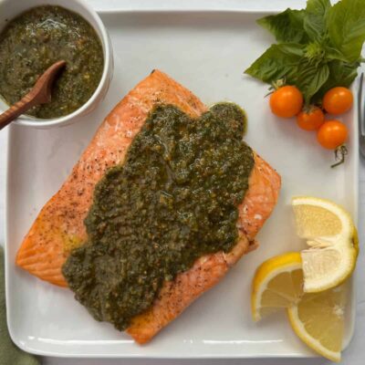 Baked Salmon Pesto in 20 Minutes