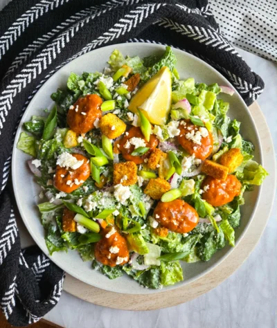 Buffalo Chik’n Caesar Salads