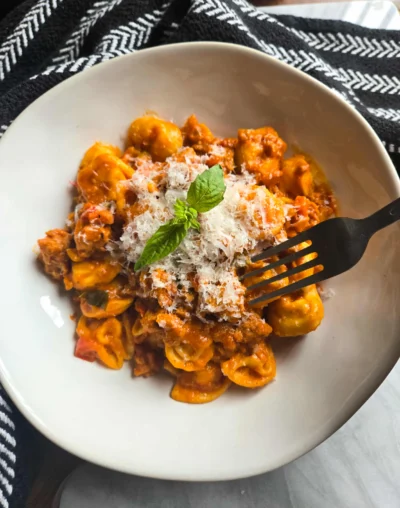 Cheaters Sausage Tortellini Bolognese