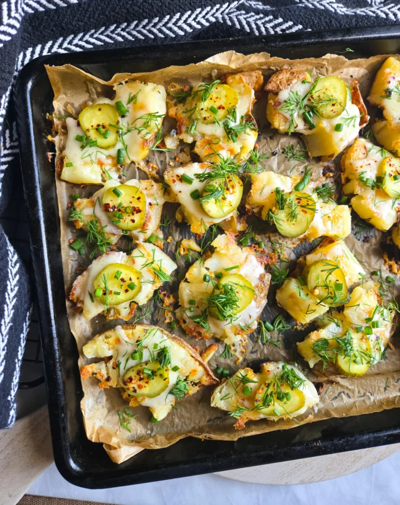 Cheesy Dill-Icious Smashed Taters by the_happy_veg - FoodSocial