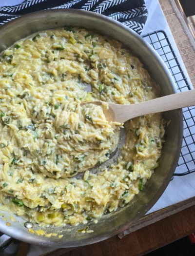 Creamy Jalapeno Cheddar One Pot Orzo