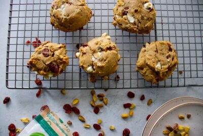 Gluten-Free White Chocolate Cranberry & Pistachio Cookies