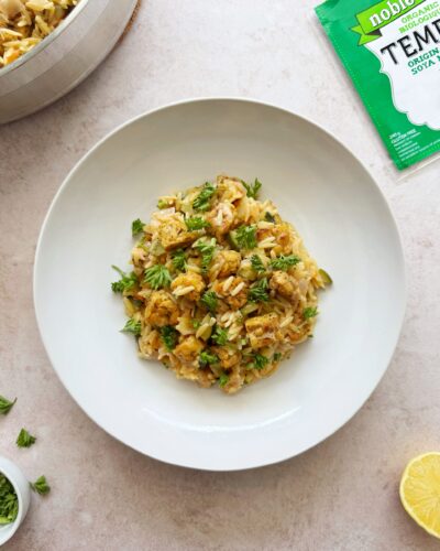 High Protein Tempeh Orzo